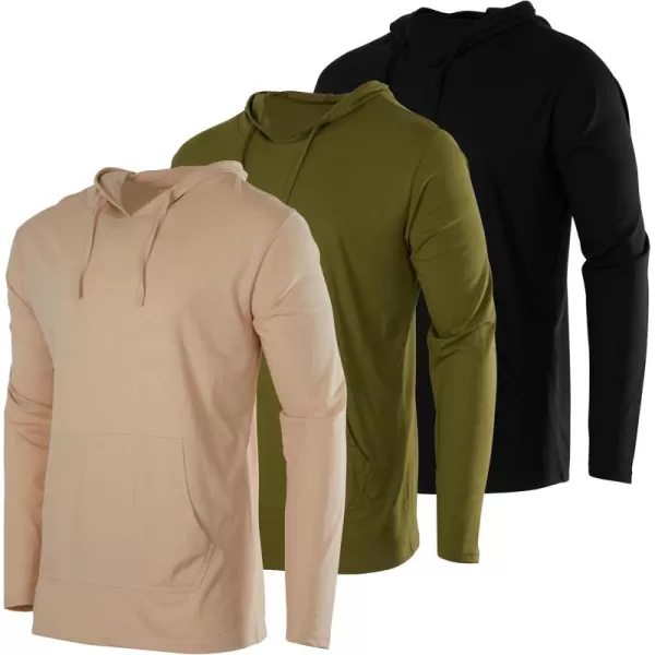 Real Essentials 3 Pack Mens Cotton Lightweight Casual Pullover Drawstring Hoodie With Pocket Available In Big ampamp TallSet 9