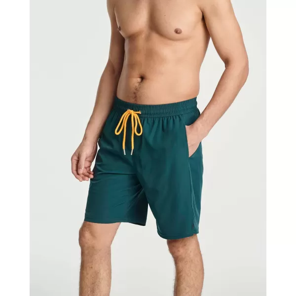 Real Essentials 3 Pack Mens 9quot Inch 2 in 1 Board Shorts with Compression Liner  Bathing Suit with Back Flap PocketSet 3