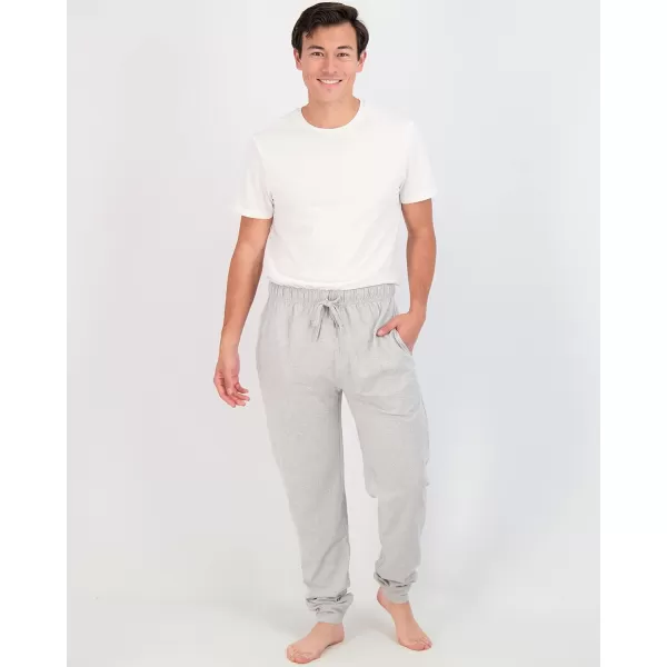 Real Essentials 3 Pack Mens Cotton Jersey Soft Jogger Sleep Lounge Pajama Drawstring ampamp Pockets Available in Big ampamp TallSet 4