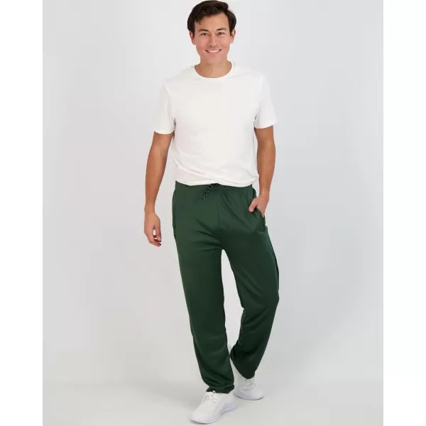 Real Essentials 3 Pack Mens Mesh Athletic Gym Workout Lounge Open Bottom Sweatpants with Pockets Available in Big ampamp TallSet 3