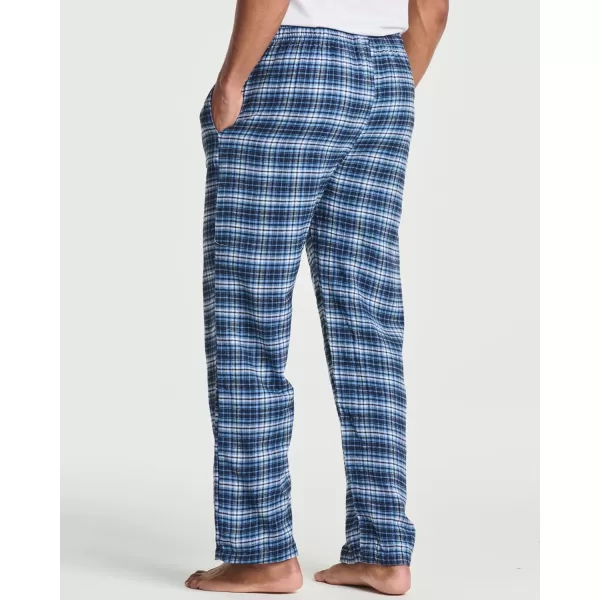 Real Essentials 3 Pack Mens Pajama Pants  Knit Cotton Flannel Plaid Lounge Bottoms Button Fly Available In Big ampamp TallFlannel Set 1