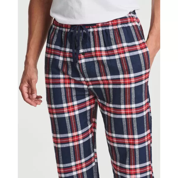 Real Essentials 3 Pack Mens Pajama Pants  Knit Cotton Flannel Plaid Lounge Bottoms Button Fly Available In Big ampamp TallFlannel Set 5