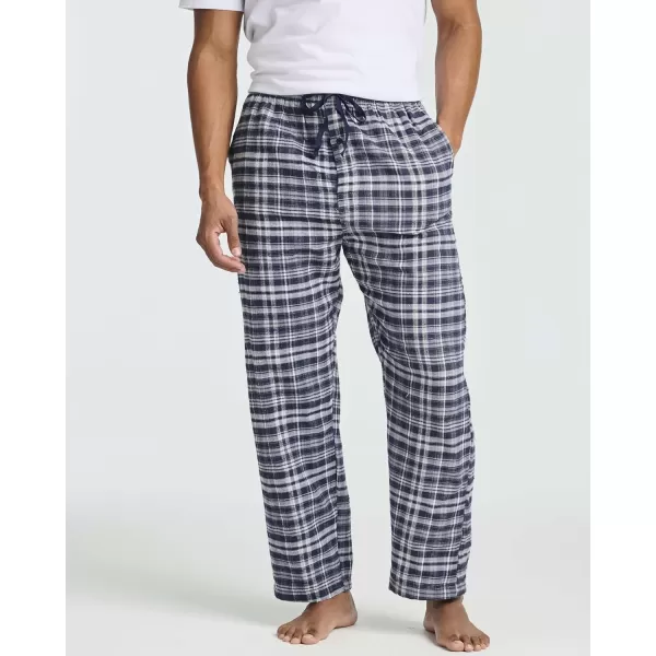 Real Essentials 3 Pack Mens Pajama Pants  Knit Cotton Flannel Plaid Lounge Bottoms Button Fly Available In Big ampamp TallFlannel Set 6