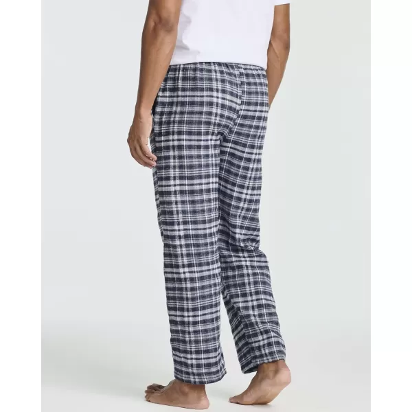 Real Essentials 3 Pack Mens Pajama Pants  Knit Cotton Flannel Plaid Lounge Bottoms Button Fly Available In Big ampamp TallFlannel Set 6