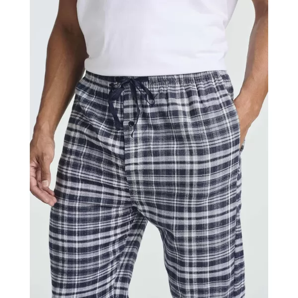 Real Essentials 3 Pack Mens Pajama Pants  Knit Cotton Flannel Plaid Lounge Bottoms Button Fly Available In Big ampamp TallFlannel Set 6