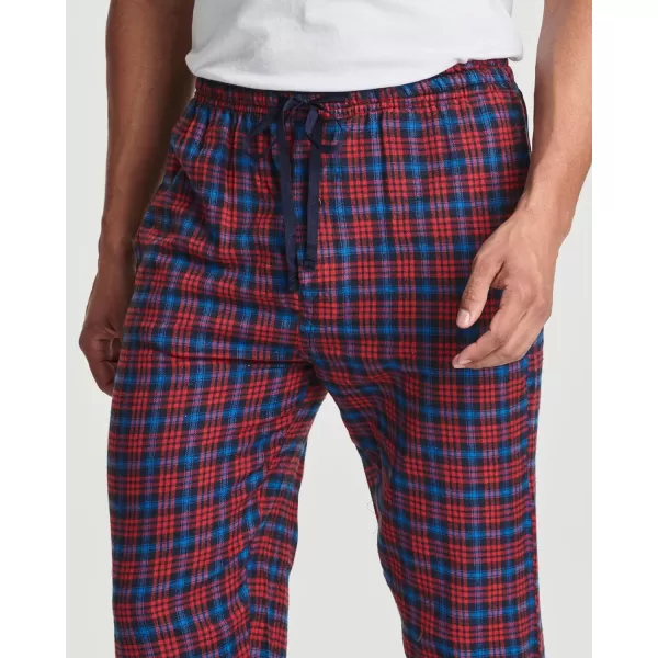 Real Essentials 3 Pack Mens Pajama Pants  Knit Cotton Flannel Plaid Lounge Bottoms Button Fly Available In Big ampamp TallFlannel Set 8