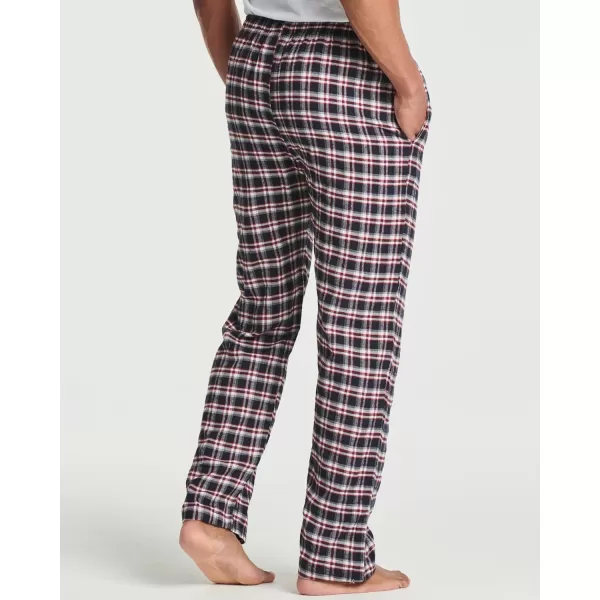 Real Essentials 3 Pack Mens Pajama Pants  Knit Cotton Flannel Plaid Lounge Bottoms Button Fly Available In Big ampamp TallFlannel Set 9