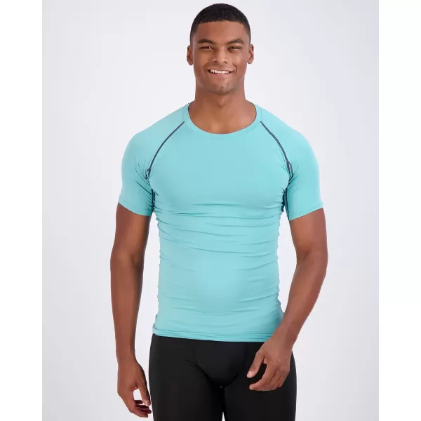 Real Essentials 4 Pack Mens Short Sleeve Compression TShirt Base Layer Undershirt Athletic Top Available in Big ampamp TallSet K