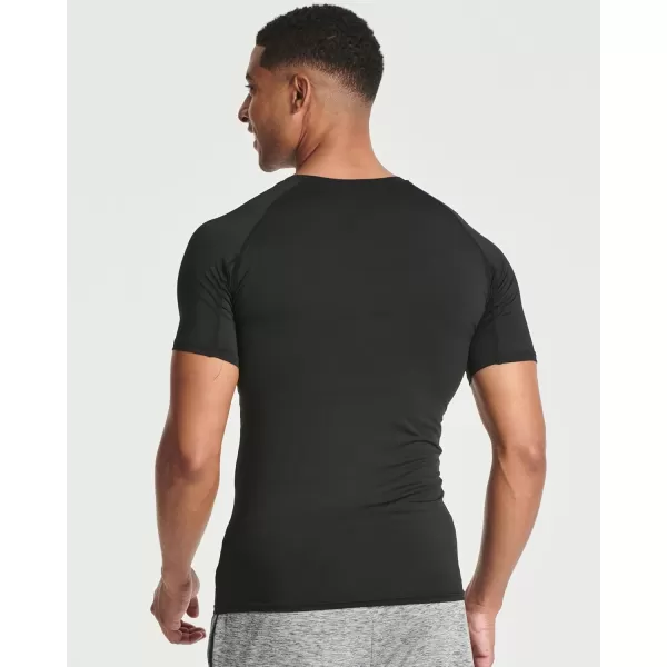 Real Essentials 4 Pack Mens Short Sleeve Compression TShirt Base Layer Undershirt Athletic Top Available in Big ampamp TallSet a