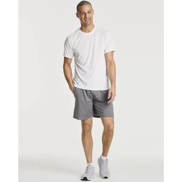 Real Essentials 5 Pack Mens DryFit 7quot Active Athletic Sweat Resistant Performance Workout Shorts Available in Big ampamp TallSet 2