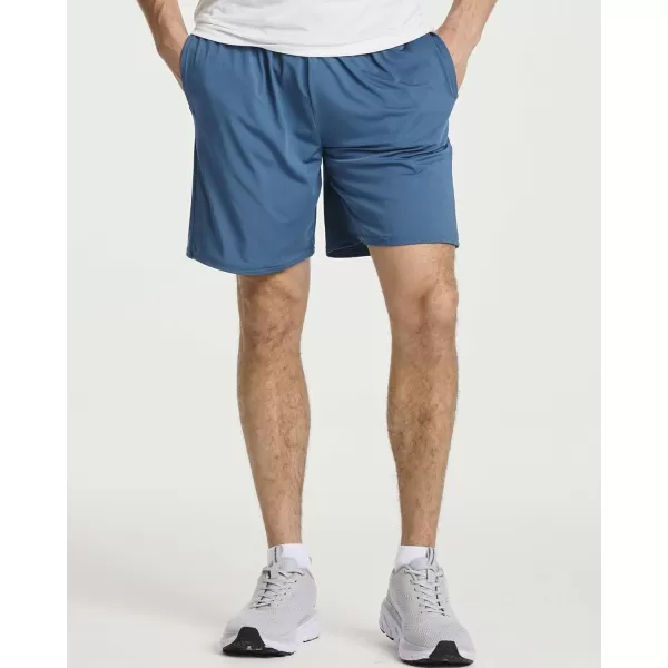 Real Essentials 5 Pack Mens DryFit 7quot Active Athletic Sweat Resistant Performance Workout Shorts Available in Big ampamp TallSet 4