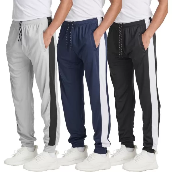 Real Essentials 3 Pack Mens Tech Mesh Active Athletic Casual Jogger Sweatpants with PocketsAvailable in Big ampamp TallSet 7