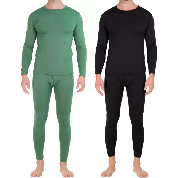 Real Essentials 4 Piece Mens Thermal Underwear Sets  Long Sleeve Top ampamp Bottom Fleece Long Johns Available in Big ampamp TallSet 10