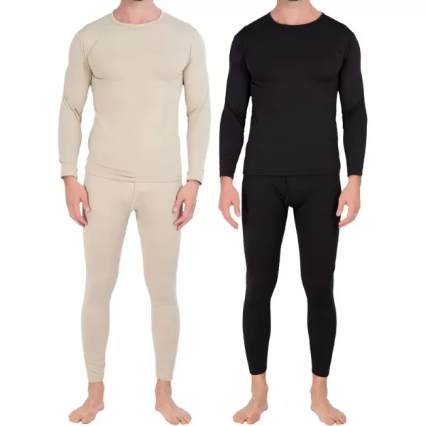 Real Essentials 4 Piece Mens Thermal Underwear Sets  Long Sleeve Top ampamp Bottom Fleece Long Johns Available in Big ampamp TallSet 5