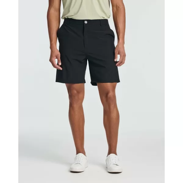Real Essentials 3 Pack Mens 7quot Golf Shorts Pockets  Flat Front Casual Work Workout Active Hiking SportSet 5
