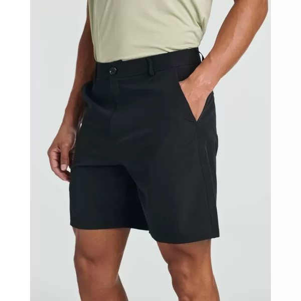 Real Essentials 3 Pack Mens 7quot Golf Shorts Pockets  Flat Front Casual Work Workout Active Hiking SportSet 5