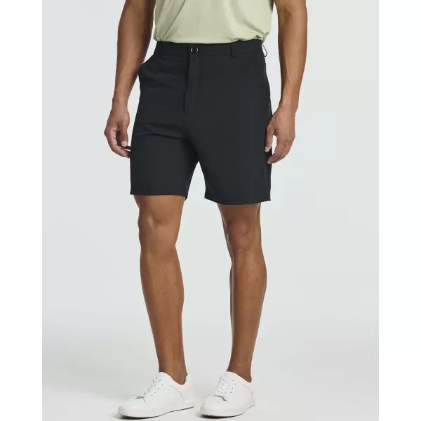 Real Essentials 3 Pack Mens 7quot Golf Shorts Pockets  Flat Front Casual Work Workout Active Hiking SportSet 5