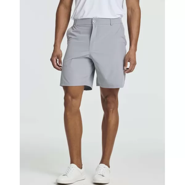 Real Essentials 3 Pack Mens 7quot Golf Shorts Pockets  Flat Front Casual Work Workout Active Hiking SportSet 7