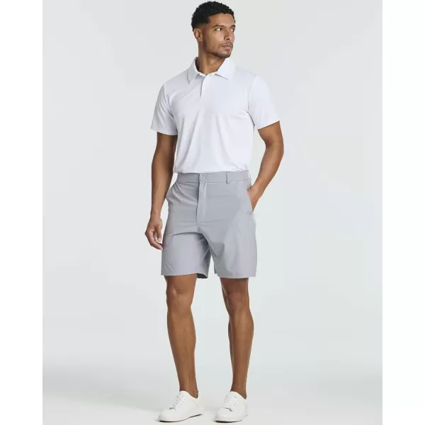 Real Essentials 3 Pack Mens 7quot Golf Shorts Pockets  Flat Front Casual Work Workout Active Hiking SportSet 7