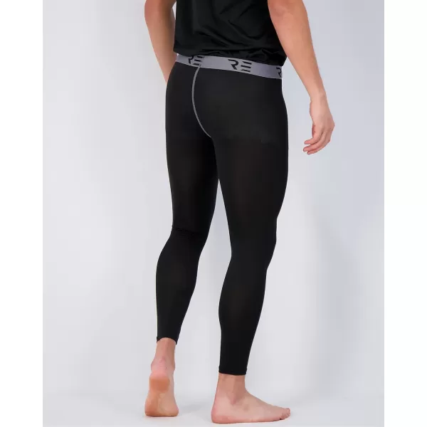 Real Essentials 3 Pack Mens Active Compression Pants  Workout Base Layer Tights Running Leggings Available in Big ampamp TallSet E