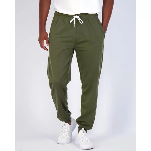 Real Essentials 3 Pack Mens French Terry Fleece Active Casual Jogger Sweatpants with Pockets Available in Big ampamp TallSet 3