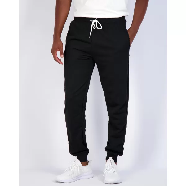 Real Essentials 3 Pack Mens French Terry Fleece Active Casual Jogger Sweatpants with Pockets Available in Big ampamp TallSet 4