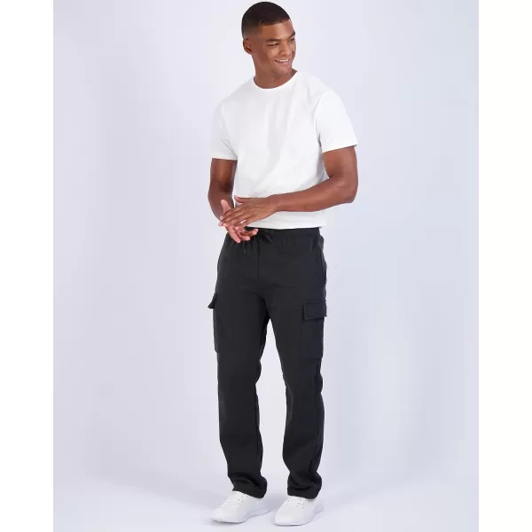 Real Essentials 3 Pack Mens Tech Fleece Open Bottom Cargo Sweatpants with Pockets Available in Big ampamp TallSet 2