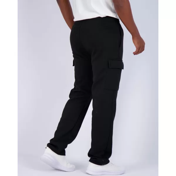 Real Essentials 3 Pack Mens Tech Fleece Open Bottom Cargo Sweatpants with Pockets Available in Big ampamp TallSet 3