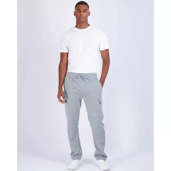 Real Essentials 3 Pack Mens Tech Fleece Open Bottom Cargo Sweatpants with Pockets Available in Big ampamp TallSet 3