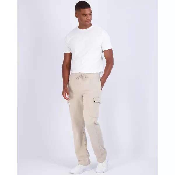 Real Essentials 3 Pack Mens Tech Fleece Open Bottom Cargo Sweatpants with Pockets Available in Big ampamp TallSet 4