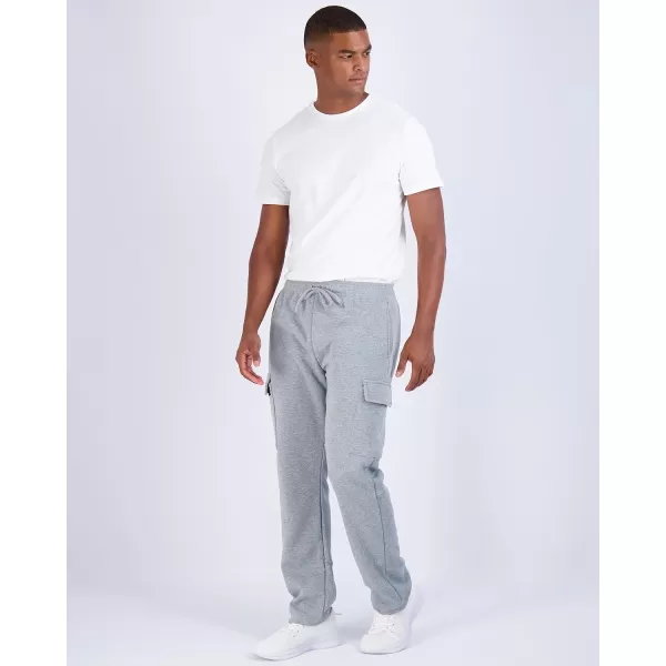 Real Essentials 3 Pack Mens Tech Fleece Open Bottom Cargo Sweatpants with Pockets Available in Big ampamp TallSet 8