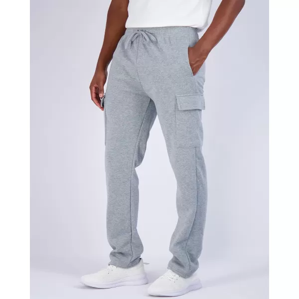 Real Essentials 3 Pack Mens Tech Fleece Open Bottom Cargo Sweatpants with Pockets Available in Big ampamp TallSet 8