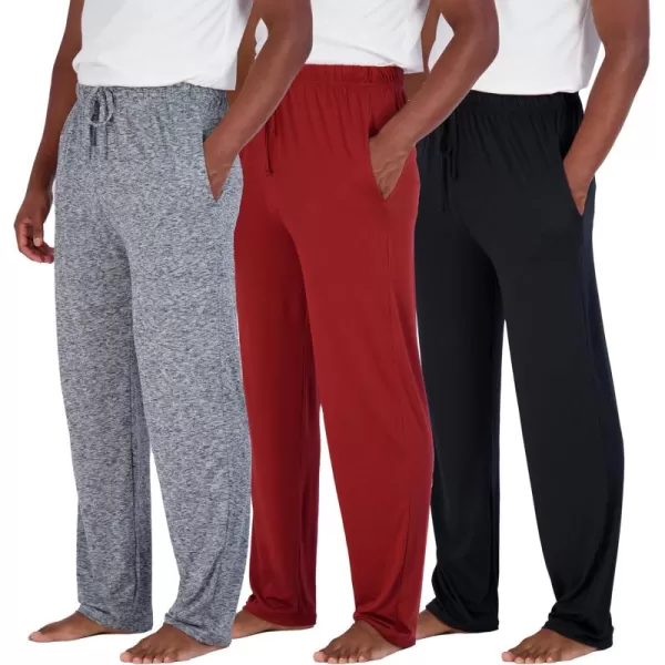 Real Essentials 3 Pack Mens Soft Pajama Lounge Pants with Drawstring ampamp Pockets  4Way Stretch ampamp WickingBig ampamp Tall S5XLSet 6