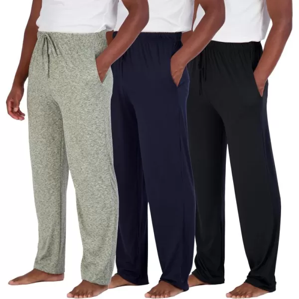 Real Essentials 3 Pack Mens Soft Pajama Lounge Pants with Drawstring ampamp Pockets  4Way Stretch ampamp WickingBig ampamp Tall S5XLSet 7