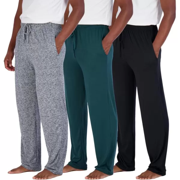 Real Essentials 3 Pack Mens Soft Pajama Lounge Pants with Drawstring ampamp Pockets  4Way Stretch ampamp WickingBig ampamp Tall S5XLSet 8