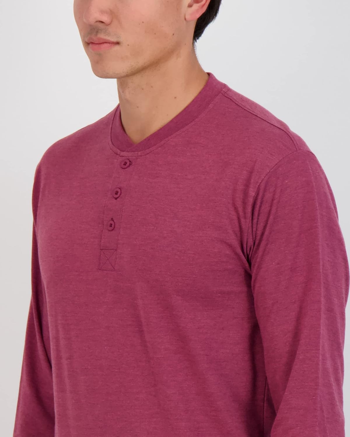 Real Essentials 3 Pack Mens Cotton Short ampamp Long Sleeve Henley TShirt Performance Activewear Available in Big ampamp TallLong Sleeve  Set 1