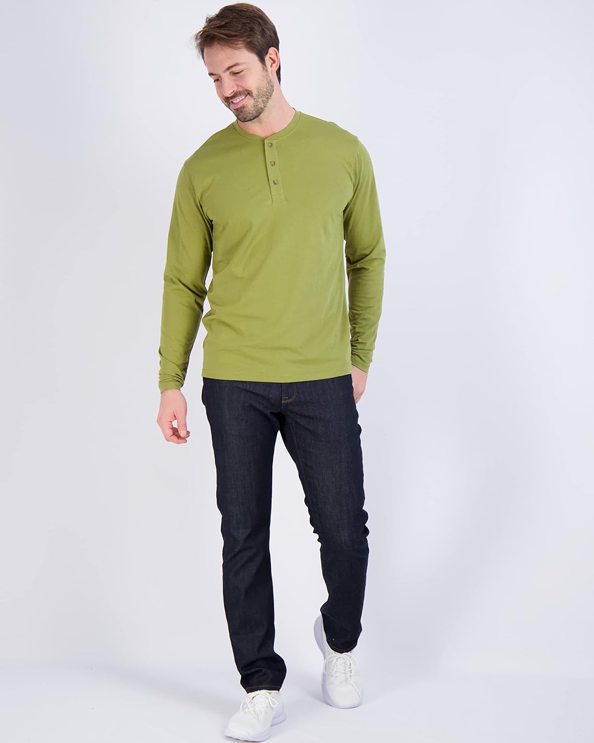 Real Essentials 3 Pack Mens Cotton Short ampamp Long Sleeve Henley TShirt Performance Activewear Available in Big ampamp TallLong Sleeve  Set 10