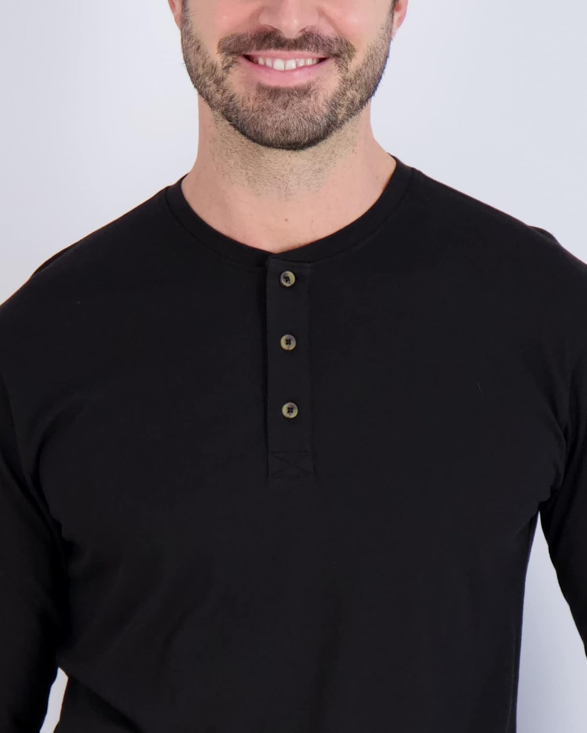 Real Essentials 3 Pack Mens Cotton Short ampamp Long Sleeve Henley TShirt Performance Activewear Available in Big ampamp TallLong Sleeve  Set 10