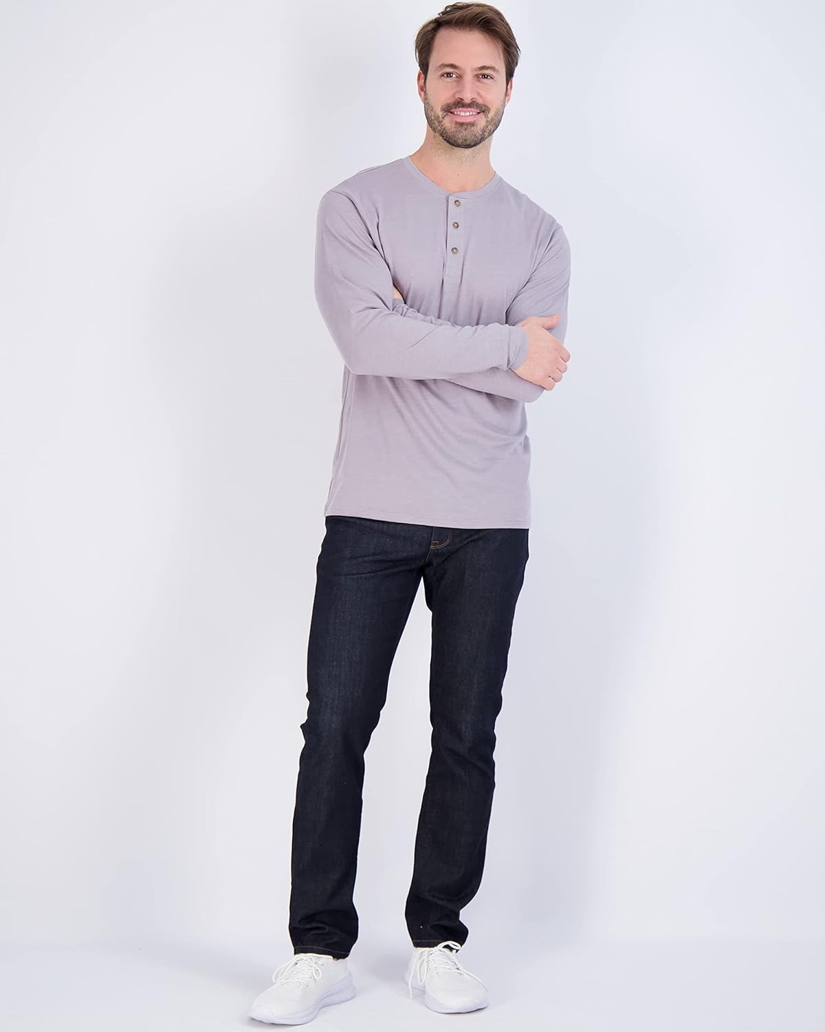 Real Essentials 3 Pack Mens Cotton Short ampamp Long Sleeve Henley TShirt Performance Activewear Available in Big ampamp TallLong Sleeve  Set 11