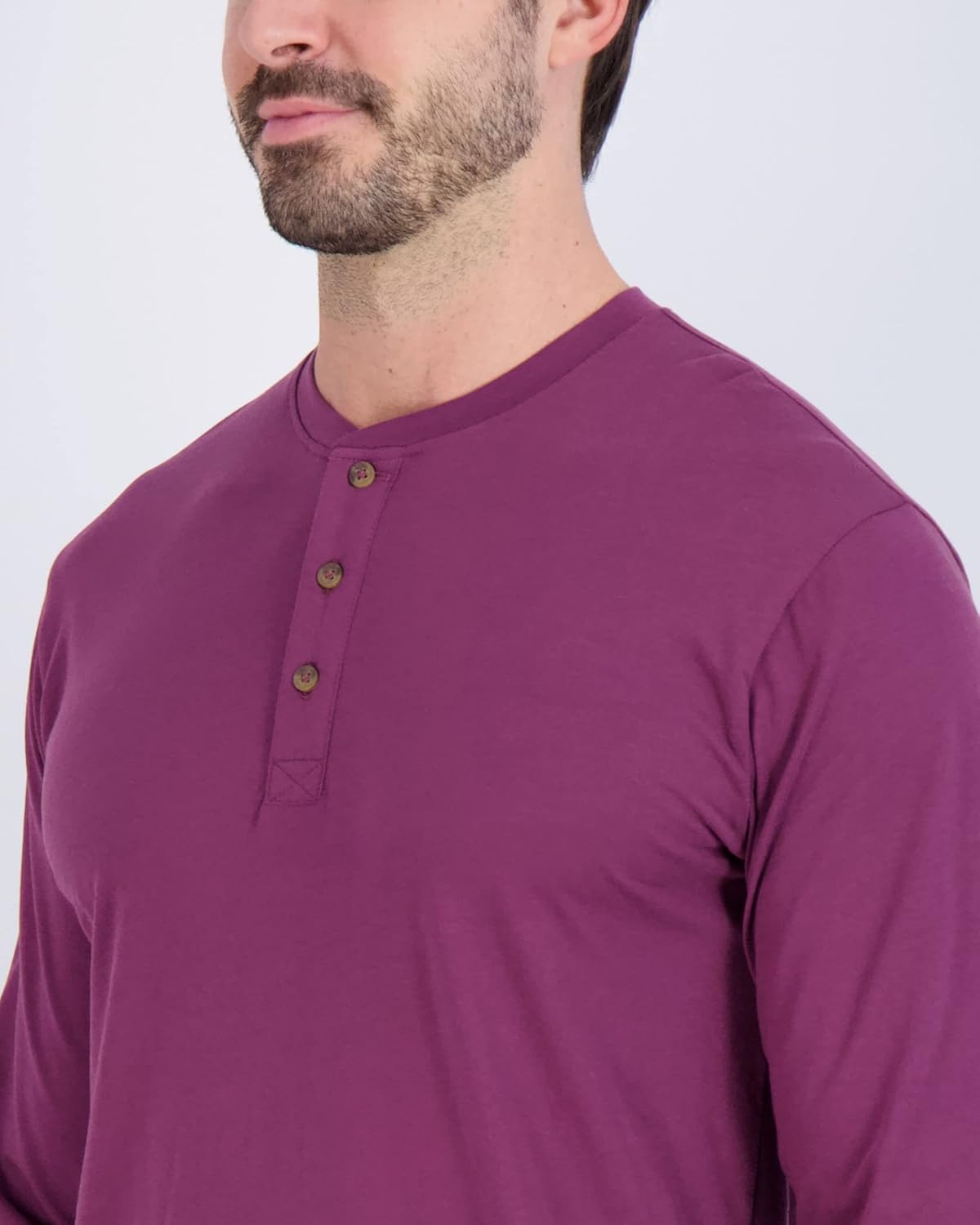 Real Essentials 3 Pack Mens Cotton Short ampamp Long Sleeve Henley TShirt Performance Activewear Available in Big ampamp TallLong Sleeve  Set 11