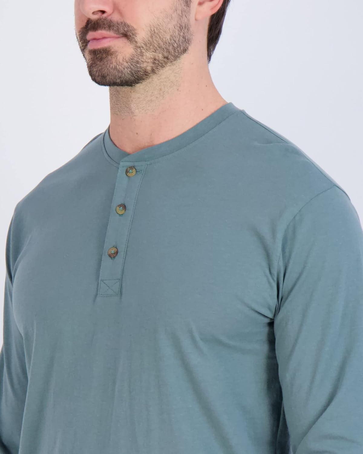 Real Essentials 3 Pack Mens Cotton Short ampamp Long Sleeve Henley TShirt Performance Activewear Available in Big ampamp TallLong Sleeve  Set 12