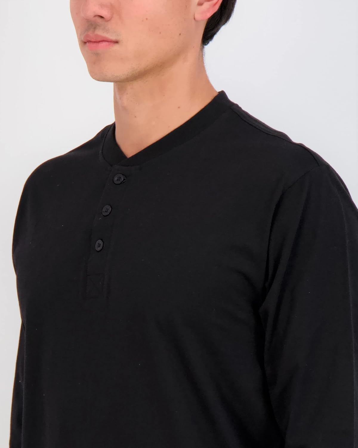 Real Essentials 3 Pack Mens Cotton Short ampamp Long Sleeve Henley TShirt Performance Activewear Available in Big ampamp TallLong Sleeve  Set 4