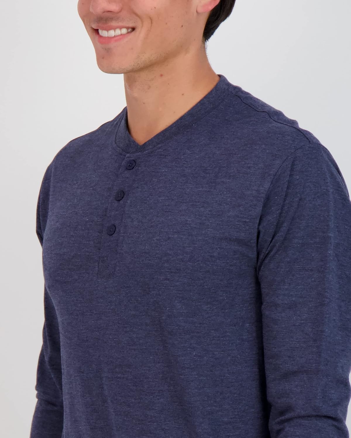 Real Essentials 3 Pack Mens Cotton Short ampamp Long Sleeve Henley TShirt Performance Activewear Available in Big ampamp TallLong Sleeve  Set 6