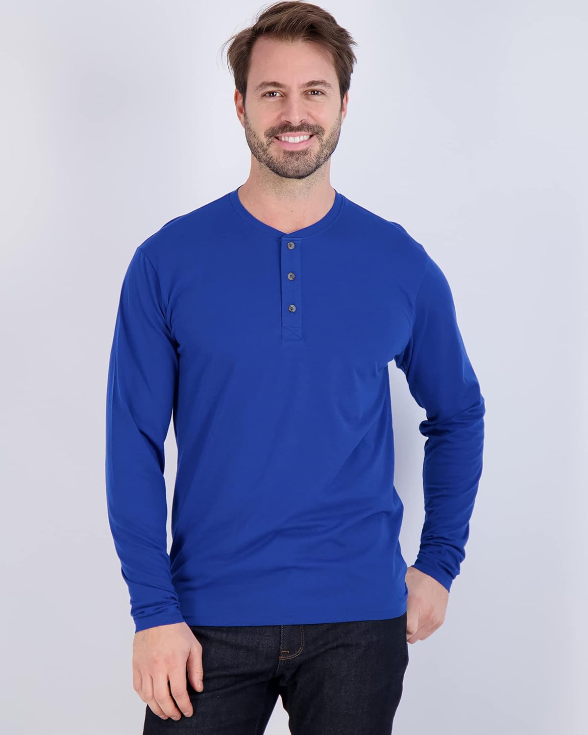 Real Essentials 3 Pack Mens Cotton Short ampamp Long Sleeve Henley TShirt Performance Activewear Available in Big ampamp TallLong Sleeve  Set 9