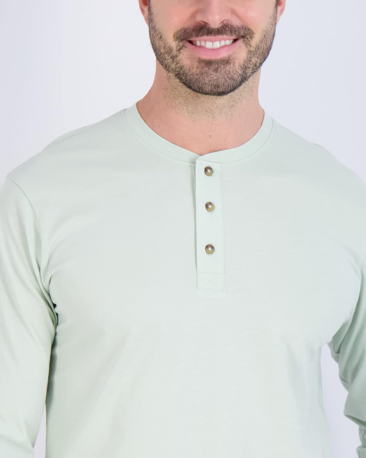Real Essentials 3 Pack Mens Cotton Short ampamp Long Sleeve Henley TShirt Performance Activewear Available in Big ampamp TallLong Sleeve  Set 9