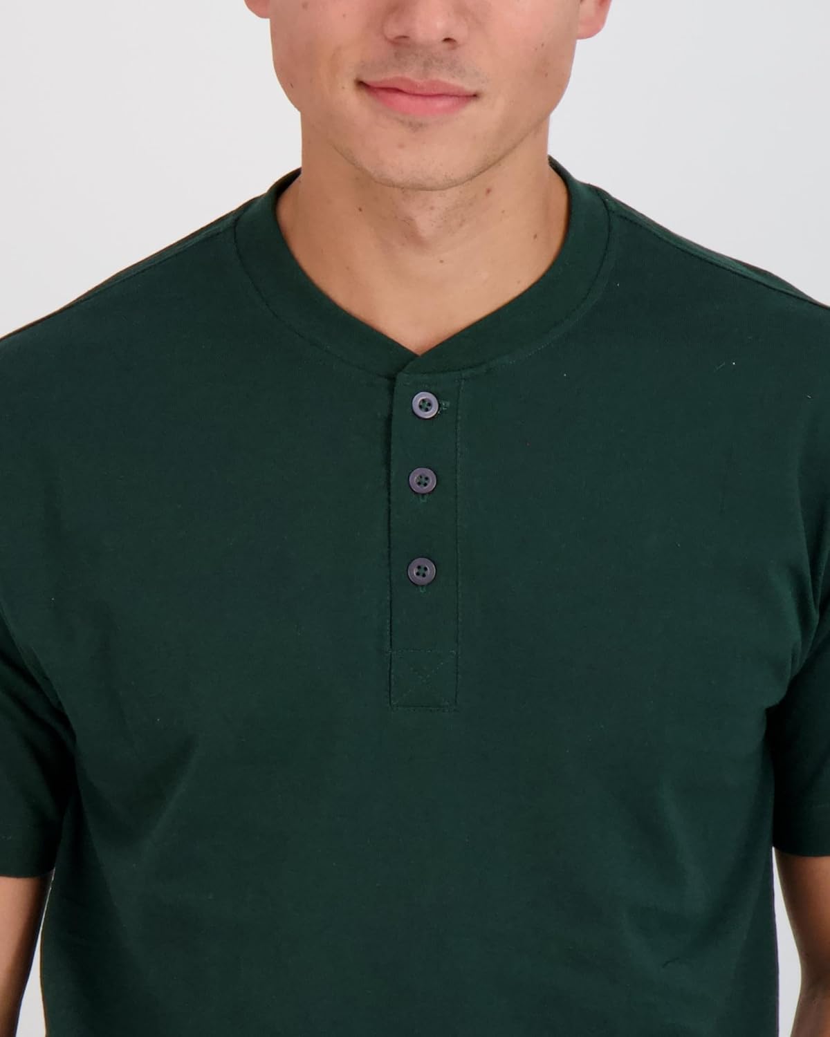 Real Essentials 3 Pack Mens Cotton Short ampamp Long Sleeve Henley TShirt Performance Activewear Available in Big ampamp TallShort Sleeve  Set 12
