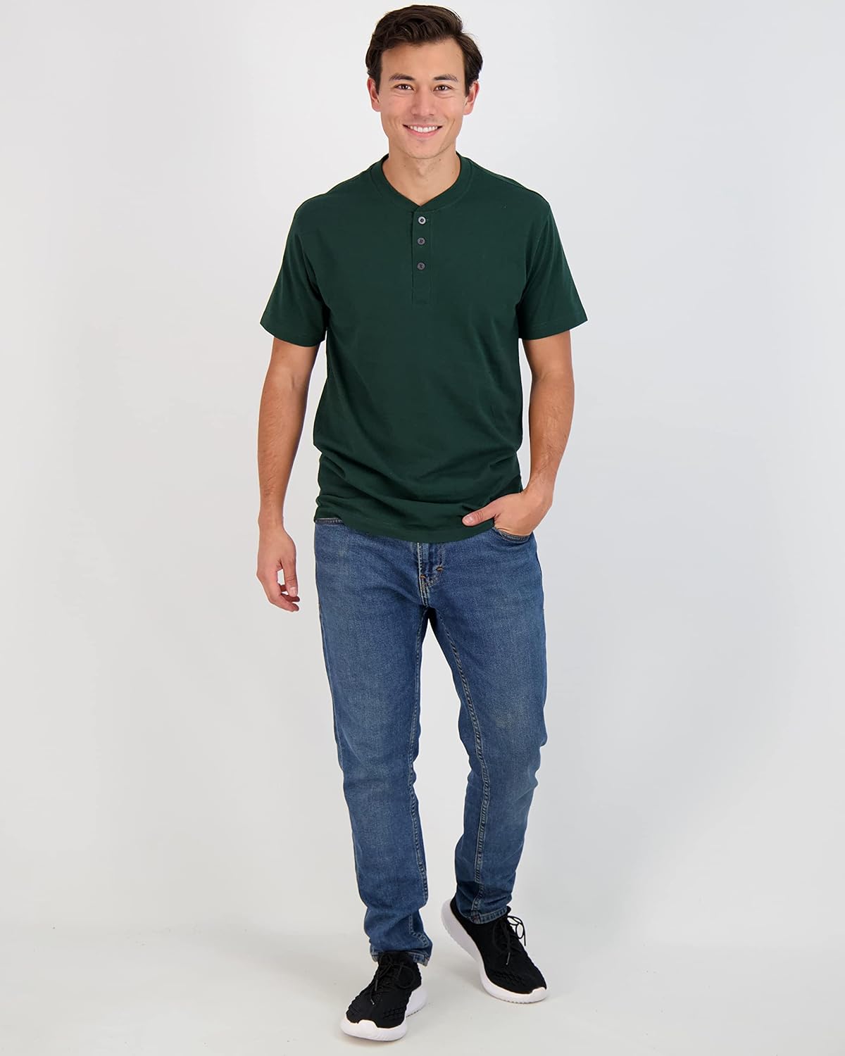 Real Essentials 3 Pack Mens Cotton Short ampamp Long Sleeve Henley TShirt Performance Activewear Available in Big ampamp TallShort Sleeve  Set 7