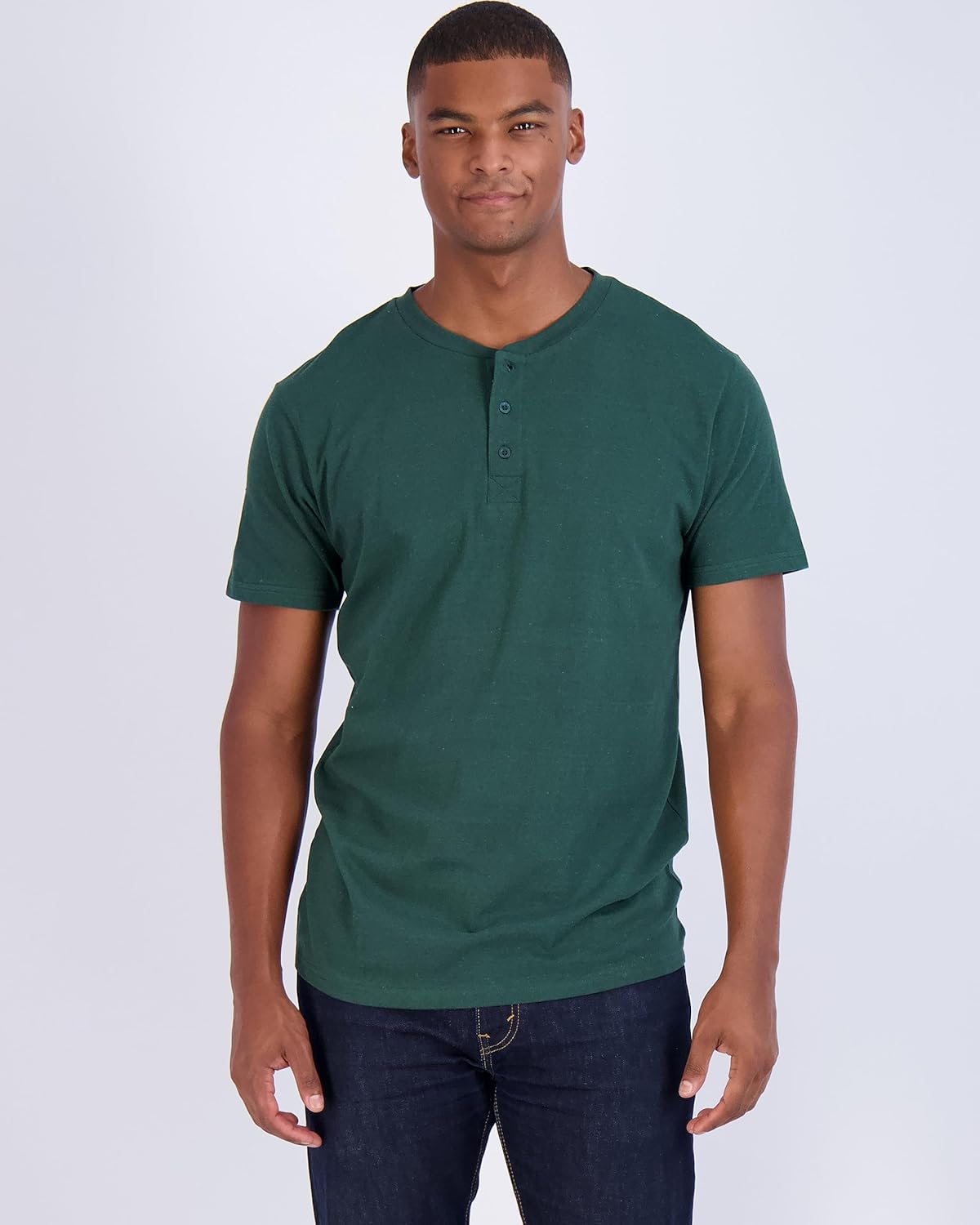 Real Essentials 3 Pack Mens Cotton Short ampamp Long Sleeve Henley TShirt Performance Activewear Available in Big ampamp TallShort Sleeve  Set 7