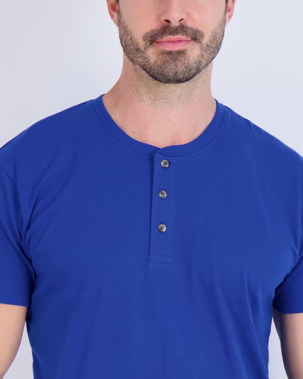 Real Essentials 3 Pack Mens Cotton Short ampamp Long Sleeve Henley TShirt Performance Activewear Available in Big ampamp TallShort Sleeve  Set 8