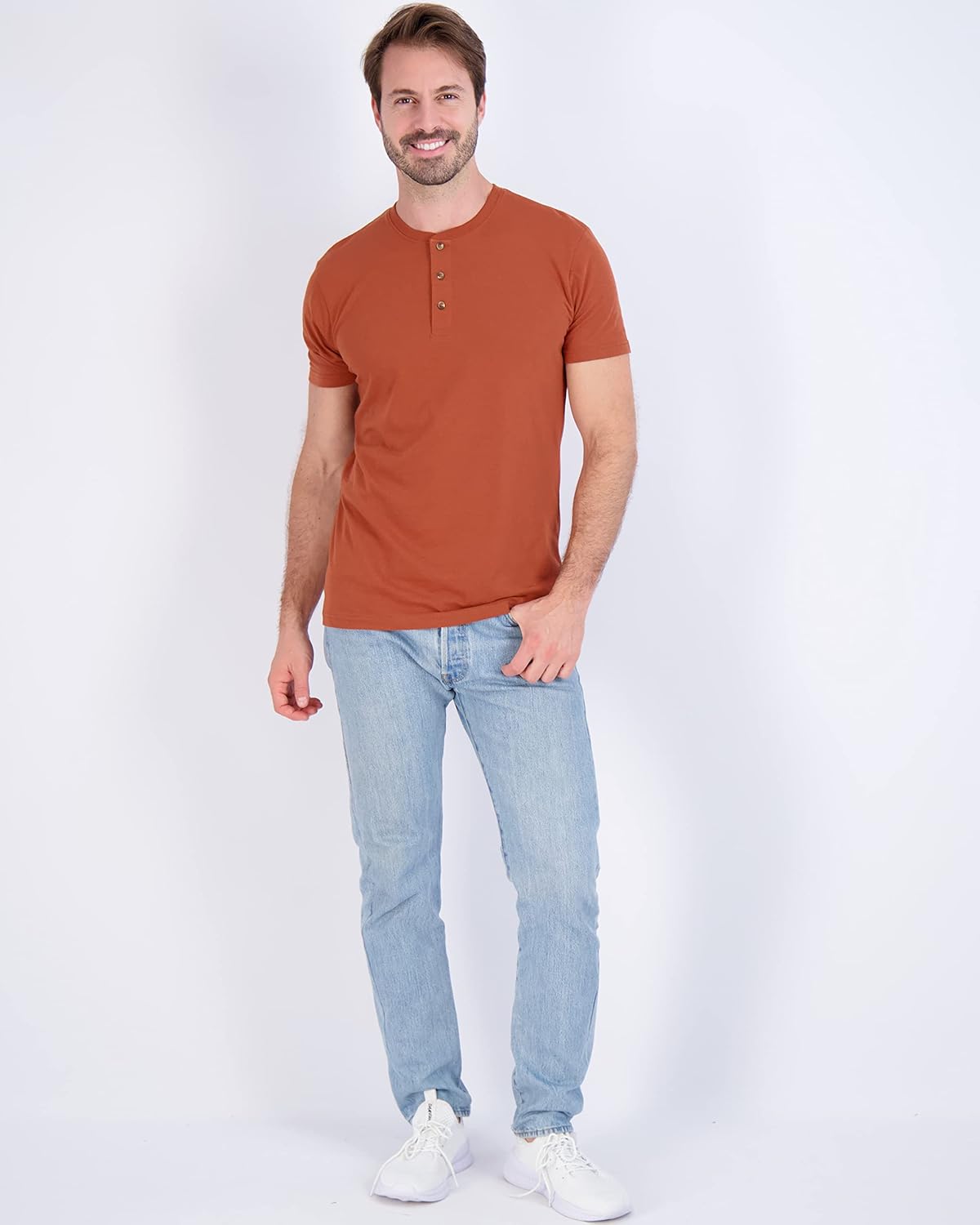 Real Essentials 3 Pack Mens Cotton Short ampamp Long Sleeve Henley TShirt Performance Activewear Available in Big ampamp TallShort Sleeve  Set 9